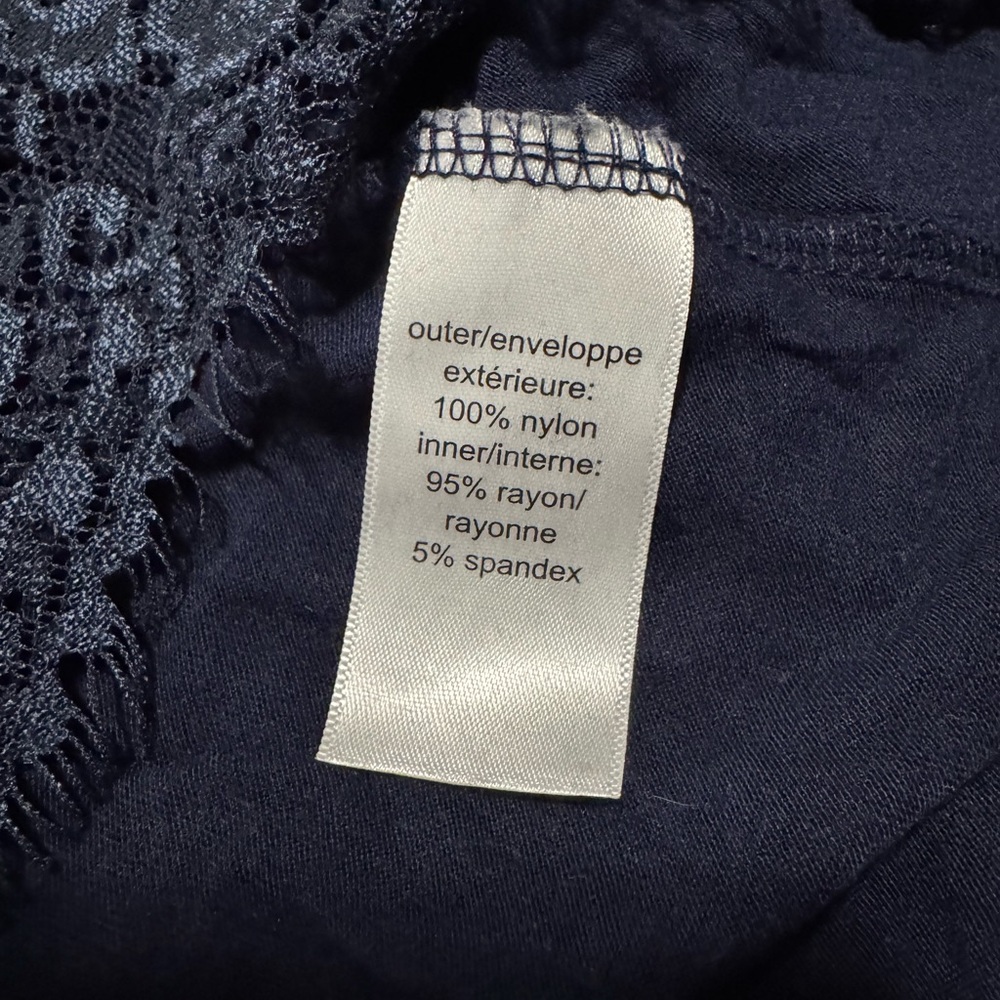 Maurices Navy Lace Tank Top 2X Sheer Layering Boho Scalloped Hem - Picture 5 of 5